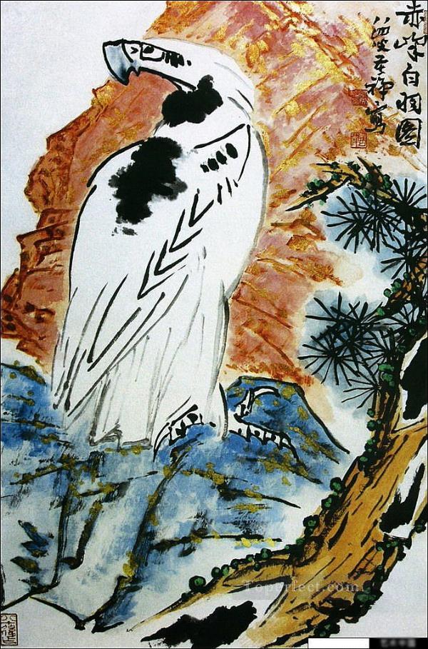Li kuchan eagle on tree traditional Chinese Oil Paintings